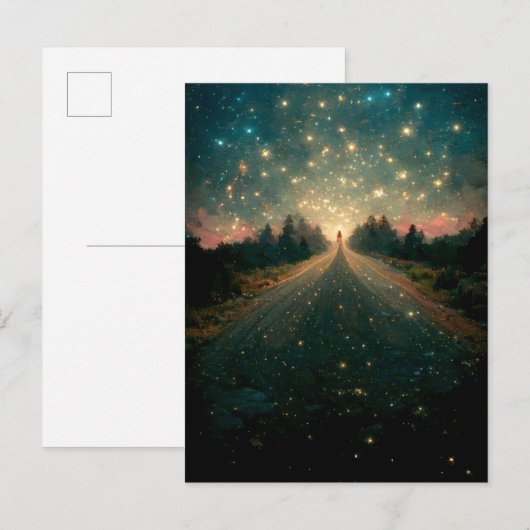 Starry Road Fantasy Landscape Sci-Fi Postkarte (Vorne/Hinten)