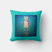 Starry Robot Throw Kissen (Vorderseite)