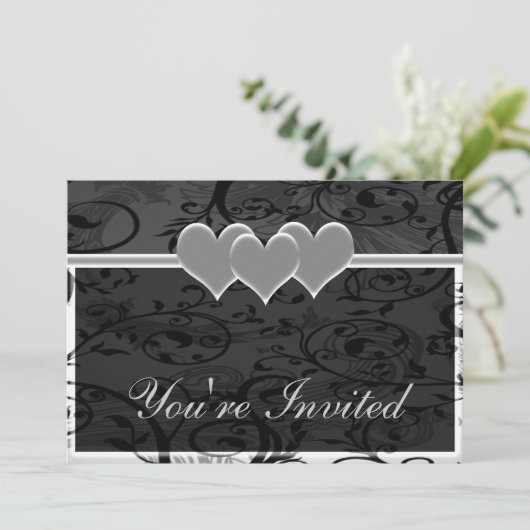 Starry Romance White Set Einladung (Stehend Vorderseite)