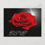 Starry Romantic Night Postkarte<br><div class="desc">Itâ€™ist eine elegante Sternennacht mit einer wunderschönen Blume in der rote Rose,  die im Nachthimmel strahlt.   Matching Cards,  Postkarten und Postage sind in drei verschiedenen Größen erhältlich,  um das bestmögliche Bild zu erhalten.</div>