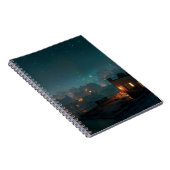 Starry Rooftop City Night Notebook Notizblock (Rechte Seite)