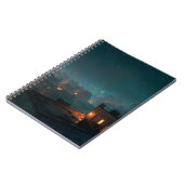 Starry Rooftop City Night Notebook Notizblock (Linke Seite)