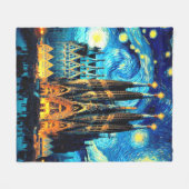 Starry Sagrada Familia Barcelona Fleecedecke (Vorderseite (Horizontal))