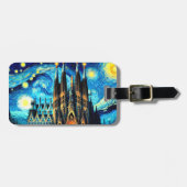 Starry Sagrada Familia Barcelona Gepäckanhänger (Vorderseite horizontal)