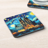 Starry Sagrada Familia Barcelona Getränkeuntersetzer (Linke Seite)