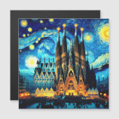 Starry Sagrada Familia Barcelona Magnetkarte (Vorne/Hinten)