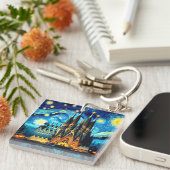 Starry Sagrada Familia Barcelona Schlüsselanhänger (Vorderseite rechts)