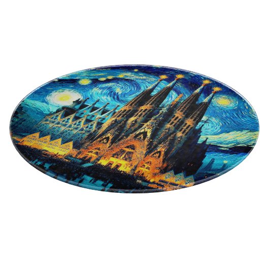 Starry Sagrada Familia Barcelona Schneidebrett (Ecke)