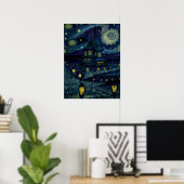 Starry Sanctuary im Stil von Van Gogh Poster (Heimbüro)