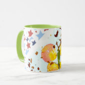 Starry Schmetterling, grüner Kaffee des Weckers Tasse (Vorderseite Links)