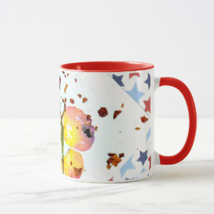 Starry Schmetterling, roter Kaffee des Weckers Tasse