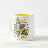 ~Starry~ Schneeflocke-Tasse Zweifarbige Tasse (Vorderseite Links)