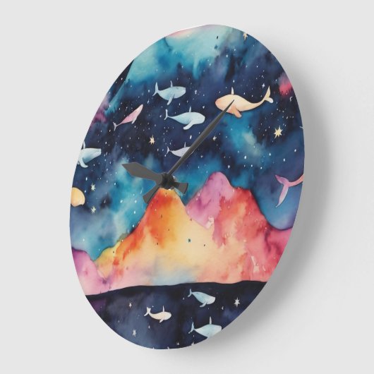 Starry Seascape Große Wanduhr (Winkel)