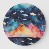 Starry Seascape Große Wanduhr (Vorderseite)