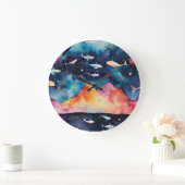 Starry Seascape Große Wanduhr (Zuhause)