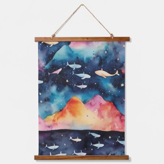 Starry Seascape Wandteppich Mit Holzrahmen (Vorderseite)