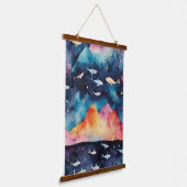 Starry Seascape Wandteppich Mit Holzrahmen (Gewinkelt)