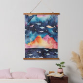 Starry Seascape Wandteppich Mit Holzrahmen (Schlafzimmer)