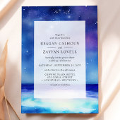 Starry Seascape Wassercolor Einladung zur Hochzeit