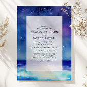 Starry Seascape Wassercolor Einladung zur Hochzeit