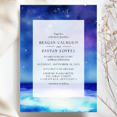 Starry Seascape Wassercolor Einladung zur Hochzeit