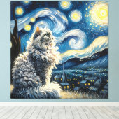 Starry Selkirk Rex Cat Portrait - Haustier Portrai Leinwanddruck (Insitu (Holzboden))