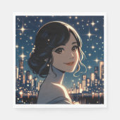 Starry Serenity Smile Serviette (Vorderseite)