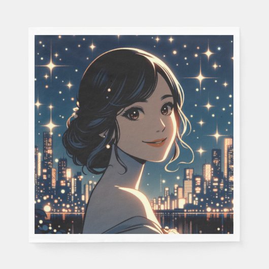 Starry Serenity Smile Serviette (Vorderseite)