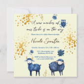 Starry Sheep and Forest Friends Baby Showroom Gold Save The Date (Vorderseite)