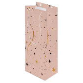 Starry Sip - Weinbeutel mit Sternmuster Geschenktüte Für Weinflaschen (Rückseite Schrägansicht)