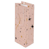 Starry Sip - Weinbeutel mit Sternmuster Geschenktüte Für Weinflaschen (Vorderseite Schrägansicht)