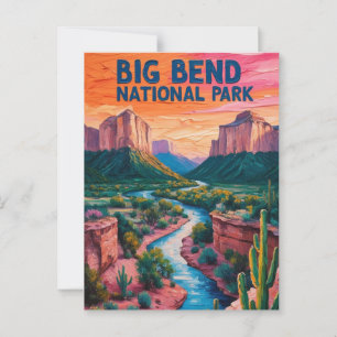 Starry Skies Big Bend Nationalpark Retro Texas Postkarte