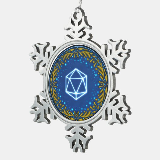 Starry Skies D20 Schneeflocken Zinn-Ornament (Rechts)