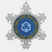 Starry Skies D20 Schneeflocken Zinn-Ornament (Vorderseite)