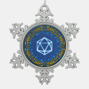 Starry Skies D20 Schneeflocken Zinn-Ornament