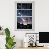 Starry Skies White Frame Illusion Poster (Heimbüro)