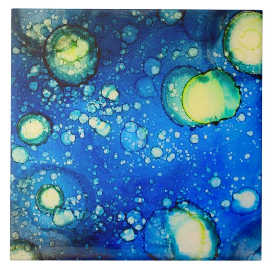 Starry Sky Alcohol Ink Painting Fliese (Vorderseite)
