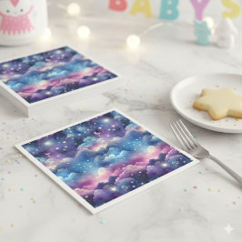 Starry Sky Baby Adoption Dusche - Mond und Sterne Serviette