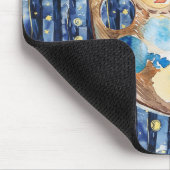 Starry Sky Blue Peach Yellow Paint Mousepad (Ecke)