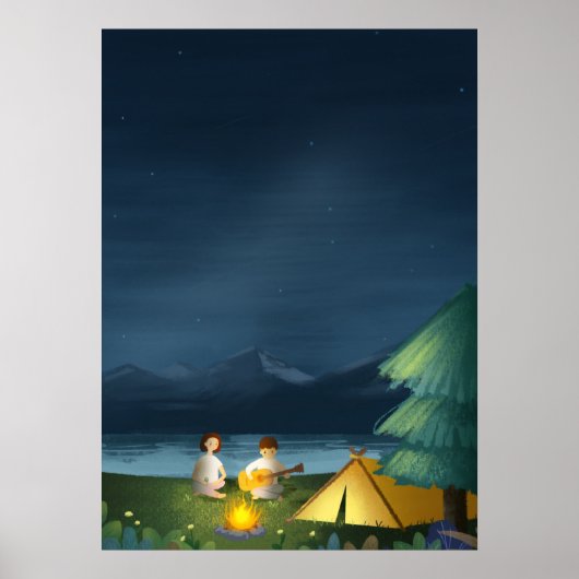 Starry Sky Camping Couple Zent Poster (Vorne)