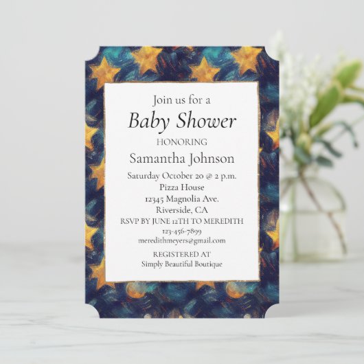 Starry Sky Einladung (Stehend Vorderseite)