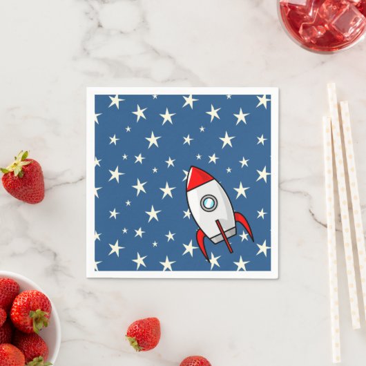 Starry Sky Fat Rocket Ship Serviette (Beispiel)