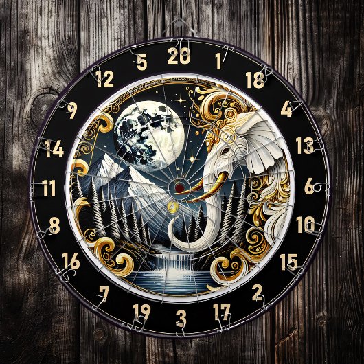 Starry Sky Frames Graceful White Elephant Dartscheibe