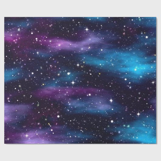 Starry Sky Galaxy Geschenkpapier (Flach)