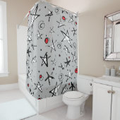 "Starry Sky" Gray Fun Graphic Shower Vorhang (Beispiel)