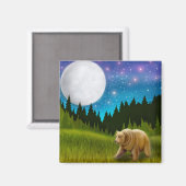 Starry Sky Grizzly Magnet (Vorderseite/Rückseite)