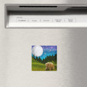 Starry Sky Grizzly Magnet (In Situ (Geschirrspüler))