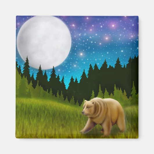 Starry Sky Grizzly Magnet (Vorne)