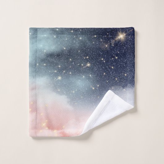 Starry Sky Hintergrund Badhandtuch Set (Waschlappen)