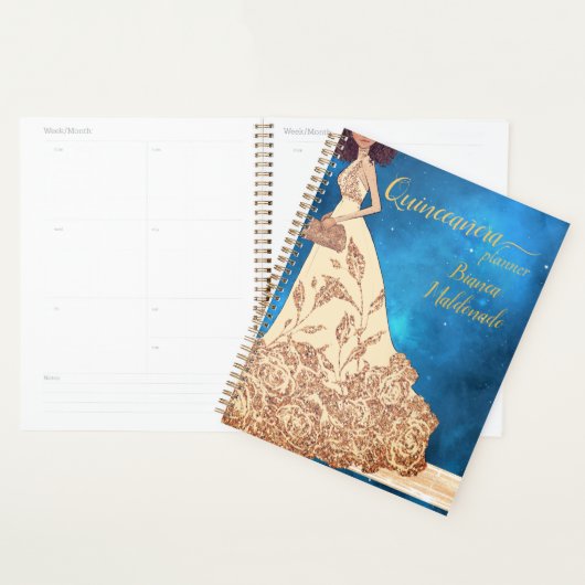 Starry Sky Midnight Blue Quinceañera Planner Planer (Anzeige)